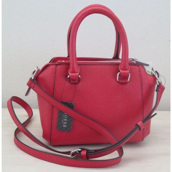 Guess SE801676 Women's Red Karlan Mini Crossbody Bag Purse Satchel - Picture 2 of 13